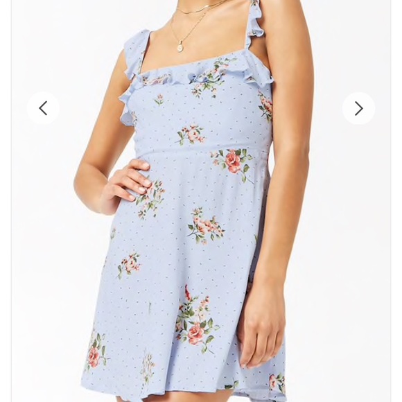 SOLD💮Blue floral dress - Picture 5 of 5